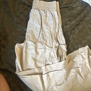 Aerie Tan Smocked Pants